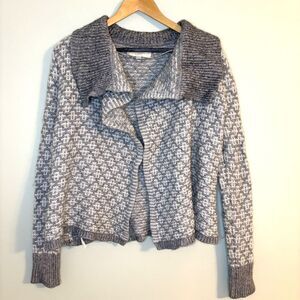Loft Women’s Wool Mohair Blend Waterfall Open Front Cardigan Sweater Grey Size M
